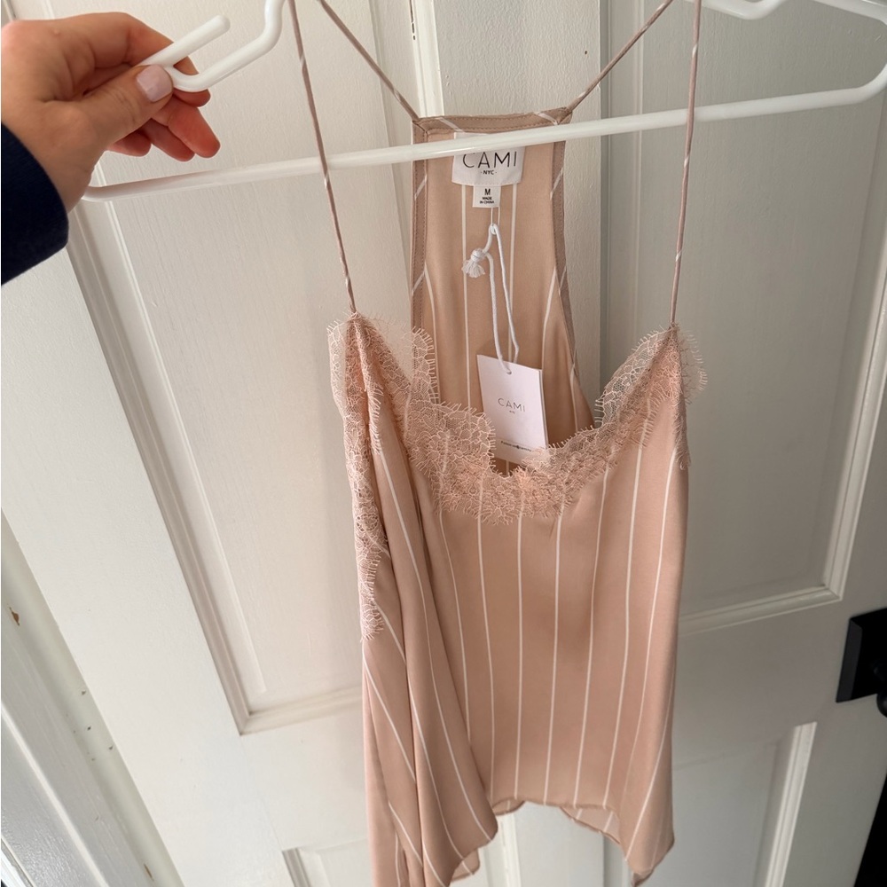 Cami NYC Oyster Stripe Silk Camisole